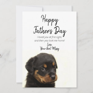 新しい子犬から来た父の幸せな日 シーズンカード
