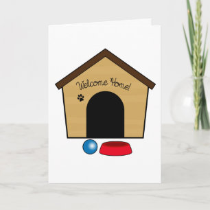 新しい子犬と犬小屋へおめでとう カード