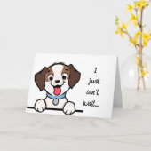 新しい子犬に会うのが待ち遠しい カード (黄色い花)