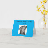 新しい子犬のお誕生おめでとう! グリーティングカード (黄色い花)