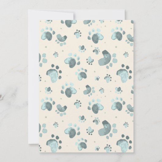 新しい子犬のペットの養子縁組の写真のお知らせ 招待状 (裏面)