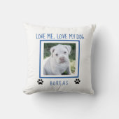 新しい子犬の所有者のためのパーソナライズな犬のギフト クッション (正面)