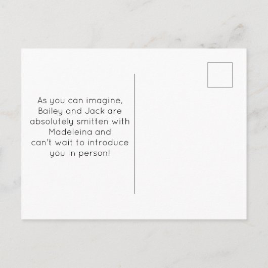 新しい子犬または犬のお知らせ、ペットの里親募集カード ポストカード (裏面)