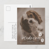 新しい子犬または犬のお知らせ、ペットの里親募集カード ポストカード (正面/裏面)