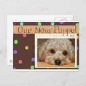 新しい子犬カスタマイズ-  ポストカード (正面/裏面)