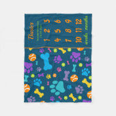 新しい子犬フォトシュートのマイルストーンブランケット フリースブランケット (正面)