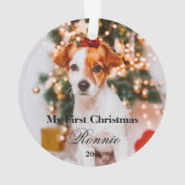 新しい子犬用初めてのクリスマスオーナメントと写真 オーナメント (裏面)