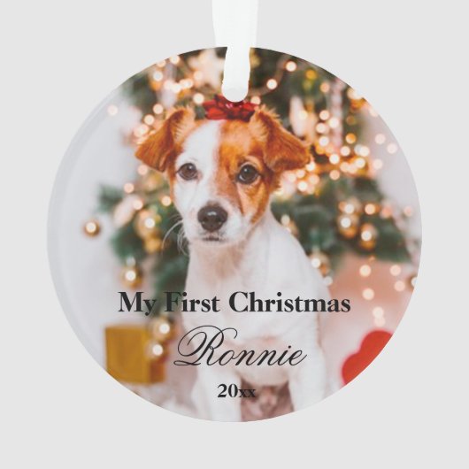 新しい子犬用初めてのクリスマスオーナメントと写真 オーナメント (裏面)