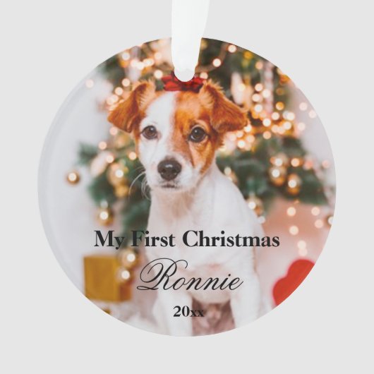 新しい子犬用初めてのクリスマスオーナメントと写真 オーナメント (正面)