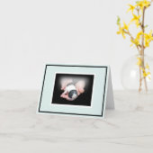 新しい子犬 カード (黄色い花)