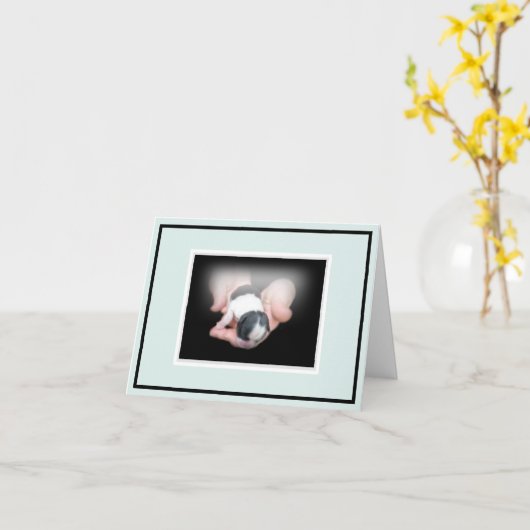 新しい子犬 カード (黄色い花)