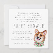 新しい子犬|子犬用シャワー招待状 招待状 (正面)