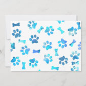 新しい子犬 – 新しいペット – ブルーボーイドッグ誕生日子犬 案内状 (裏面)