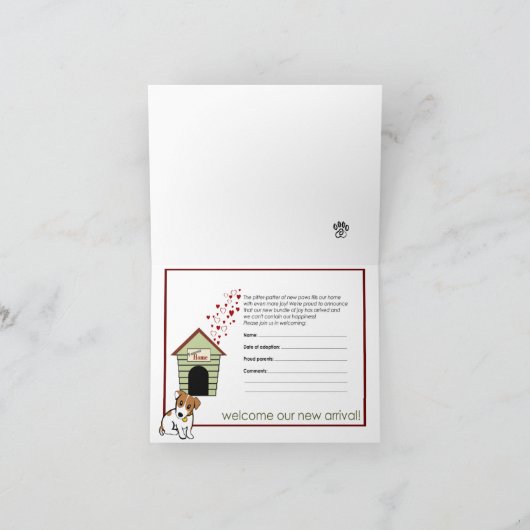 新しい子犬[犬]の発表 案内状 (内部)