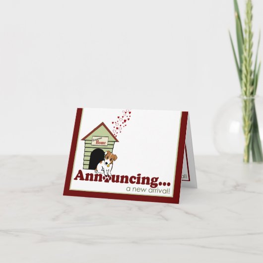 新しい子犬[犬]の発表 案内状 (正面)