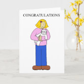 新しい子猫おめでとう。 カード (黄色い花)