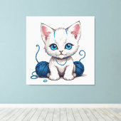 新しい子猫 キャンバスプリント (インサイチュ (ウッドフロア))