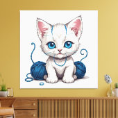 新しい子猫 キャンバスプリント (インサイチュ (リビング))