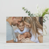 新しい子 | かわいい4枚の写真誕生 案内状 (スタンド正面)