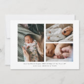 新しい子 | かわいい4枚の写真誕生 案内状 (裏面)