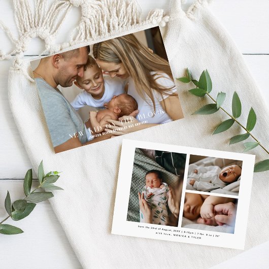 新しい子 | かわいい4枚の写真誕生 案内状