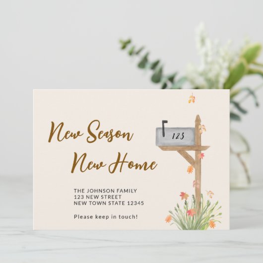 新しい季節 新しい家 秋の移動のお知らせ 案内状 (スタンド正面)