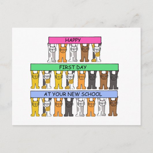 新しい学校で初めて幸せな日 ポストカード (正面)