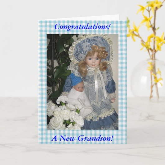 新しい孫をおめでとう カード (黄色い花)