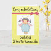 新しい孫カードおめでとう カード (黄色い花)