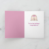 新しい孫娘のためのスニーカーのデイジー カード (内部)