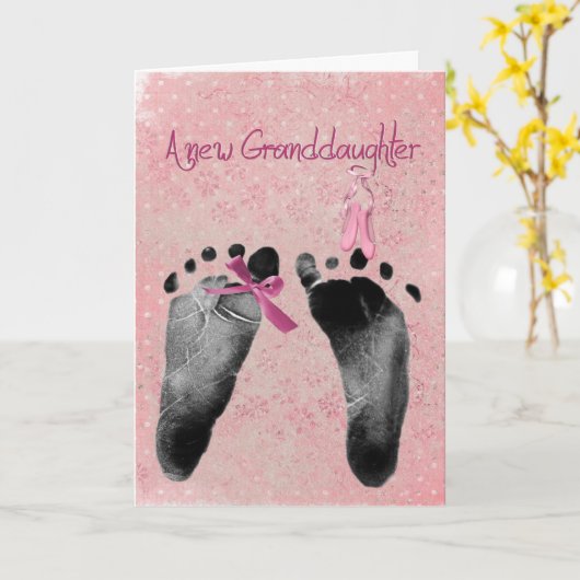 新しい孫娘 カード (黄色い花)