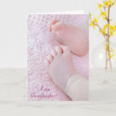 新しい孫娘 カード (黄色い花)