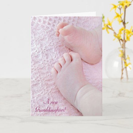 新しい孫娘 カード (黄色い花)