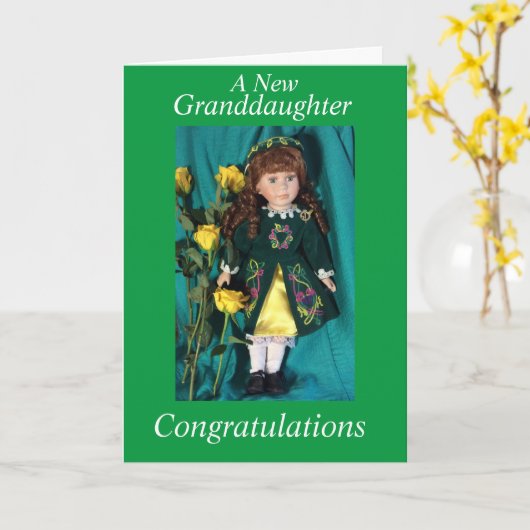 新しい孫娘 カード (黄色い花)