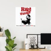 新しい実在Change_RED, www.obama，大統領のために… ポスター (ホームオフィス)