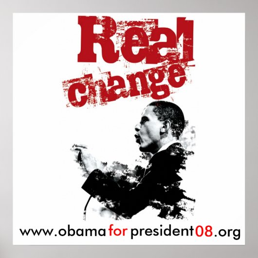 新しい実在Change_RED, www.obama，大統領のために… ポスター (正面)