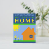 新しい家おめでとうございます:ポップ・アートの図形 ポストカード (スタンド正面)