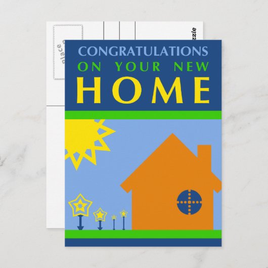 新しい家おめでとうございます：ポップ・アートの図形 ポストカード (正面/裏面)