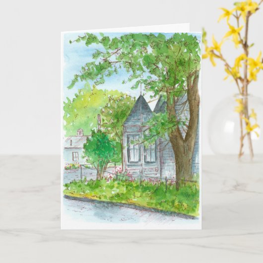 新しい家おめでとうビクトリアン カード (黄色い花)