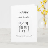 新しい家おもしろい内wifiパスワードの最小限のおめでとう カード (黄色い花)