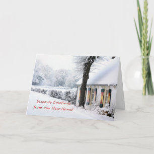 新しい家からのシーズンの挨拶 – 新しい住所 シーズンカード