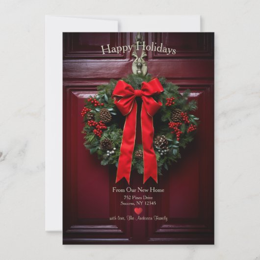 新しい家からのホリデーシーズンのご挨拶 シーズンカード (正面)