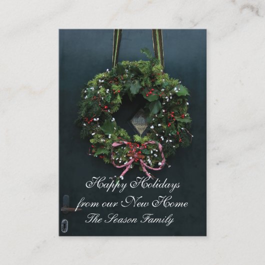 新しい家からハッピーホリデー エンクロージャーカード (正面)