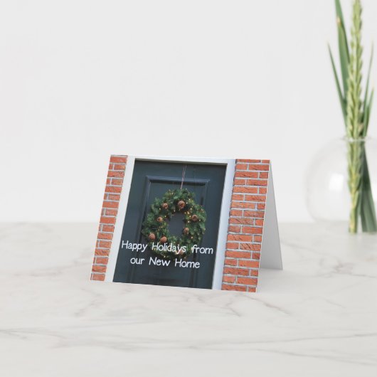 新しい家からハッピーホリデー シーズンカード (正面)