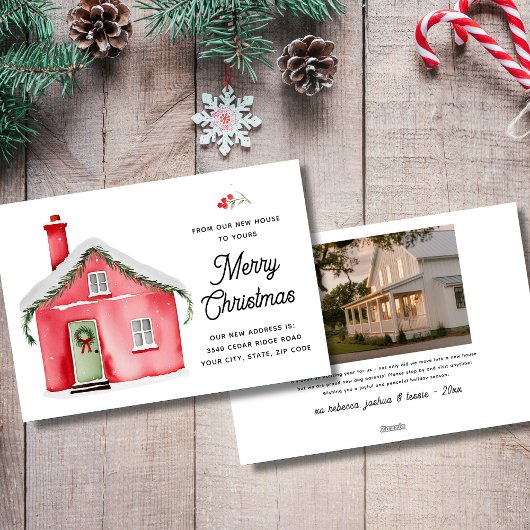 新しい家からメリークリスマスの写真 シーズンカード