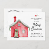 新しい家からメリークリスマスの写真 シーズンポストカード (正面/裏面)