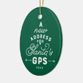 新しい家かわいい緑の1枚の写真クリスマス セラミックオーナメント (左)