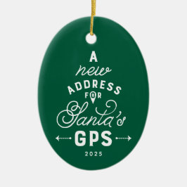 新しい家かわいい緑の1枚の写真クリスマス セラミックオーナメント