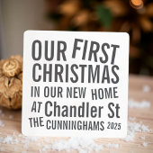 新しい家での初めてのクリスマスモダン数 シーズンカード