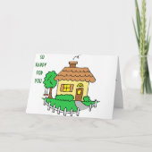 新しい家での新しい思い出に幸せ 案内状 (正面)